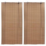 Gossi jaluzele din bambus tip rulou, 2 buc., maro, 80 x 160 cm