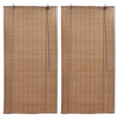 vidaXL Jaluzele din bambus tip rulou, 2 buc., maro, 100 x 160 cm