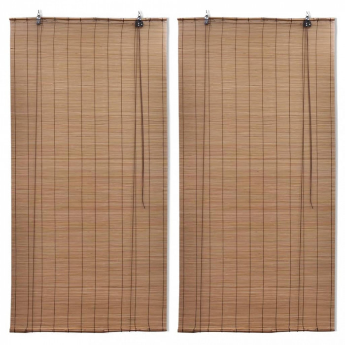Gossi jaluzele din bambus tip rulou, 2 buc., maro, 100 x 160 cm