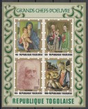 Togo 1972 - Picturi de Leonardo da Vinci, Bellini, Botticelli, Bloc NDT, MNH