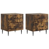 vidaXL Dulap de noapte 2 pcs Stejar fumuriu 43 x 34,5 x 47,5 cm 894766