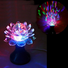 Lampa Disco Rotativa Veioza Floare Lotus Multicolora 20W 220V foto