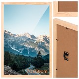 Rama foto Ruhhy 70x50 cm din lemn natur pentru postere si tablouri