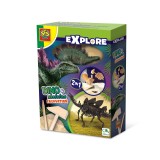 Set creativ Dino si excavarea scheletului 2 in 1 - Stegozaur, SES Creative