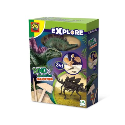 Set creativ Dino si excavarea scheletului 2 in 1 - Stegozaur foto
