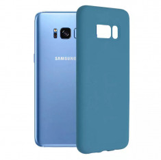 Husa Samsung Galaxy S8 Plus Silicon Albastru Slim Mat cu Microfibra SoftEdge foto