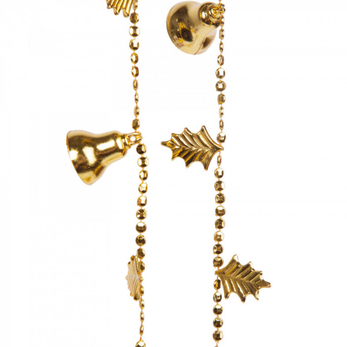 Ghirlanda de Craciun cu clopotei - auriu stralucitor - 260 cm Best CarHome