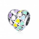 Talisman din argint 925 colorful tiny heart