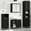 VidaXL Set de mobilier pentru baie 4 pcs Stejar negru 65 x 33 x 60 cm 3402476
