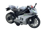 Macheta Metalica Motocicleta Speeder Sport, Scara 1:8,cu Efecte Luminoase si Sonore Gri