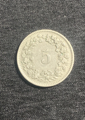 Moneda 5 rappen 1963 Elvetia foto