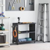 Cărucior pentru unelte cu raft cu roata Antracit 75 x 35 x 73 cm Metal