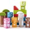 Cuburi de constructie Woodyland din lemn pictate 26 piese
