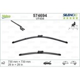 Set lamele stergator 2x730mm/2x29in Ford Focus III 2010-2014/2014-2018; fata, stanga + dreapta, adaptor OE Valeo, cu spoiler, Valeo Silencio