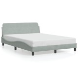 Cumpara ieftin Cadru de pat, Dover, gri deschis, 140x200 cm, catifea