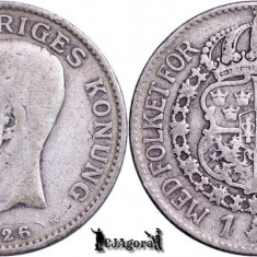 1926 W, 1 Krona - Gustav al V-lea - Regatul Suediei | KM 786.2