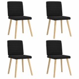 vidaXL Scaune de bucătărie, 4 buc., negru, material textil