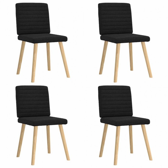 vidaXL Scaune de bucătărie, 4 buc., negru, material textil