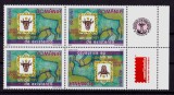 RO 2005 LP 1695 &quot;Muzeul Nat. Filatelic&quot; ,bloc 4 tete-beche pozitia 1+tabs , MNH, Istorie, Nestampilat