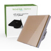 Intrerupator Touch Techstar&reg; TG02, Sticla Securizata, Design Modern, Iluminare LED, 3 Faze, Auriu