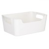 Coș de Depozitare Plastic, Model, M&acirc;nere, Capacitate 3.6L, Alb, Oem