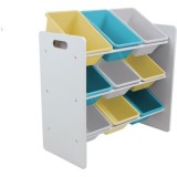 Raft depozitare jucarii cu 9 cosuri U-Grow UGRD115-BLYE, Multicolor