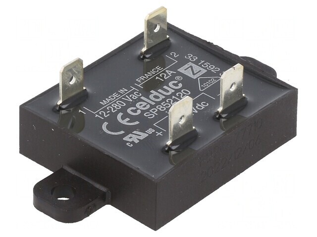 Releu semiconductor 12A 1-fazat 3&divide;32VDC 12&divide;280VAC