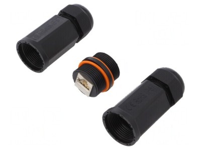 Adaptor soclu Cat 6a ecranat 8p8c RJ45 x2 foto