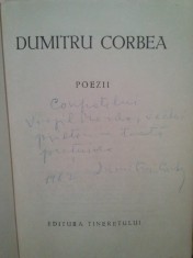 Dumitru Corbea - Poezii (semnata) (Editia: 1962) foto