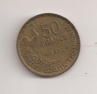 Moneda Franta - 50 Francs ( Franci ) 1952
