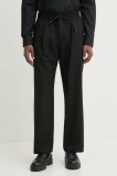 HUGO pantaloni din l&acirc;nă culoarea negru, 50530911