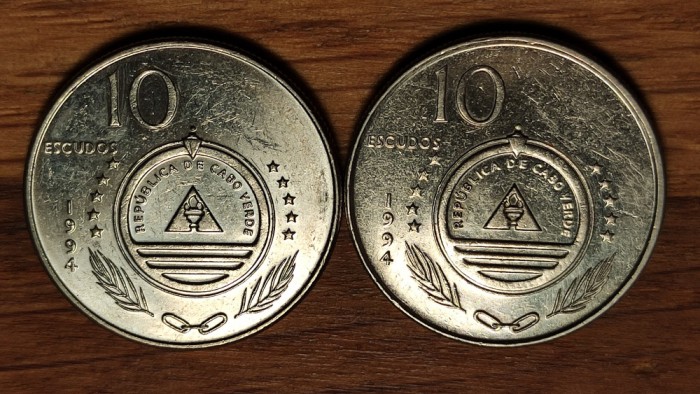Capul / Cape / Cabo Verde - set exotic superb - 2 x 10 escudos 1994 - diferite