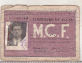 Bnk div Ministerul Cailor ferate - legitimatie de acces 1954, Romania de la 1950, Documente