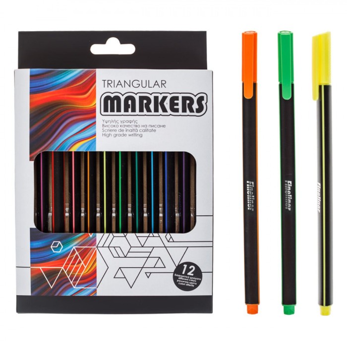 Set Carioci Triunghiulare, 12 Bucăți, Multicolor
