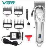 Masina de tuns si ras VGR V-140, afisaj digital, lame inox, durata operare 300 min, 4 piepteni ajustare lungime, precizie inalta, Argintiu