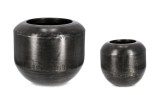 Cumpara ieftin Set 2 vaze flori aluminiu negru Nadu &Oslash;40x37h; &oslash;66x54h