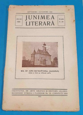 Revista JUNIMEA LITERARA anul 1926 - Biserica Sf Ioan Botezatorul - Suceava foto
