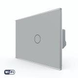 Cumpara ieftin Intrerupator simplu Wi-Fi cu touch Livolo din sticla, gri, standard italian