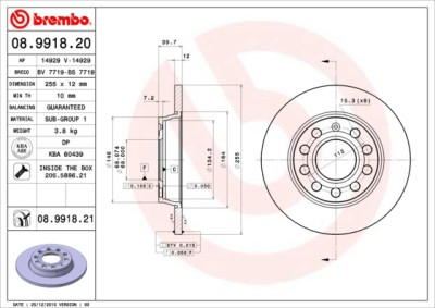BREMBO 08.9918.21 PRIME LINE - UV Coated Disc frana foto