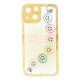 Husa iPhone 13 mini TPU Smiley Chain Galben - Protectie Flexibila cu Design Atractiv
