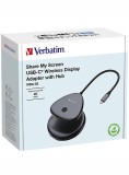 Verbatim Share My Screen Usb-c Wireless Display Adapter 4k W/hub