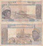 1985, 5.000 Francs (P-708 Kj) - Senegal (Statele Africane de Vest)