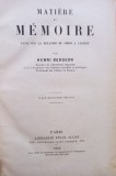 Henri Bergson - Matiere et memoire (Editia: 1926)