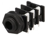 Conector Jack 6,3mm Soclu Mamă Stereo cu &Icirc;ntrerupător Triplu