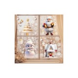 Cumpara ieftin Sticker/Autocolant Craciun Mos Craciun cu Casuta, brad si om de Zapada - 399373