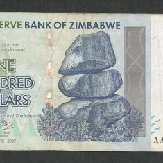 ZIMBABWE 100 DOLARI DOLLARS 2007 [4] P- 69 , VF