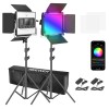 Kit 2 Panouri Neewer RGB 660 LED,trepiezi 200 cm,geanta transport