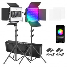 Panouri 2x 660 RGB Led Light cu APP Control + Trepied + Geanta Neewer foto