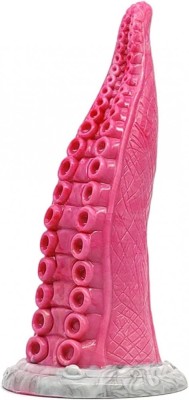 Dildo Kraken, Silicon Lichid, Roz/Gri, 23 cm foto