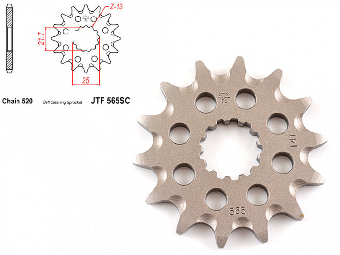 Pinion transmisie fata 520/14T, JTF565SC